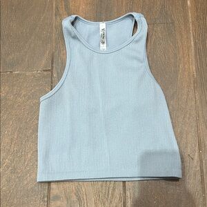 Love Tree Sky Blue Ribbed Tank Top